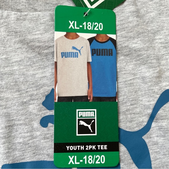 Puma Kids’ Gray Tee Shirt Sz 18-20 - Picture 4 of 9